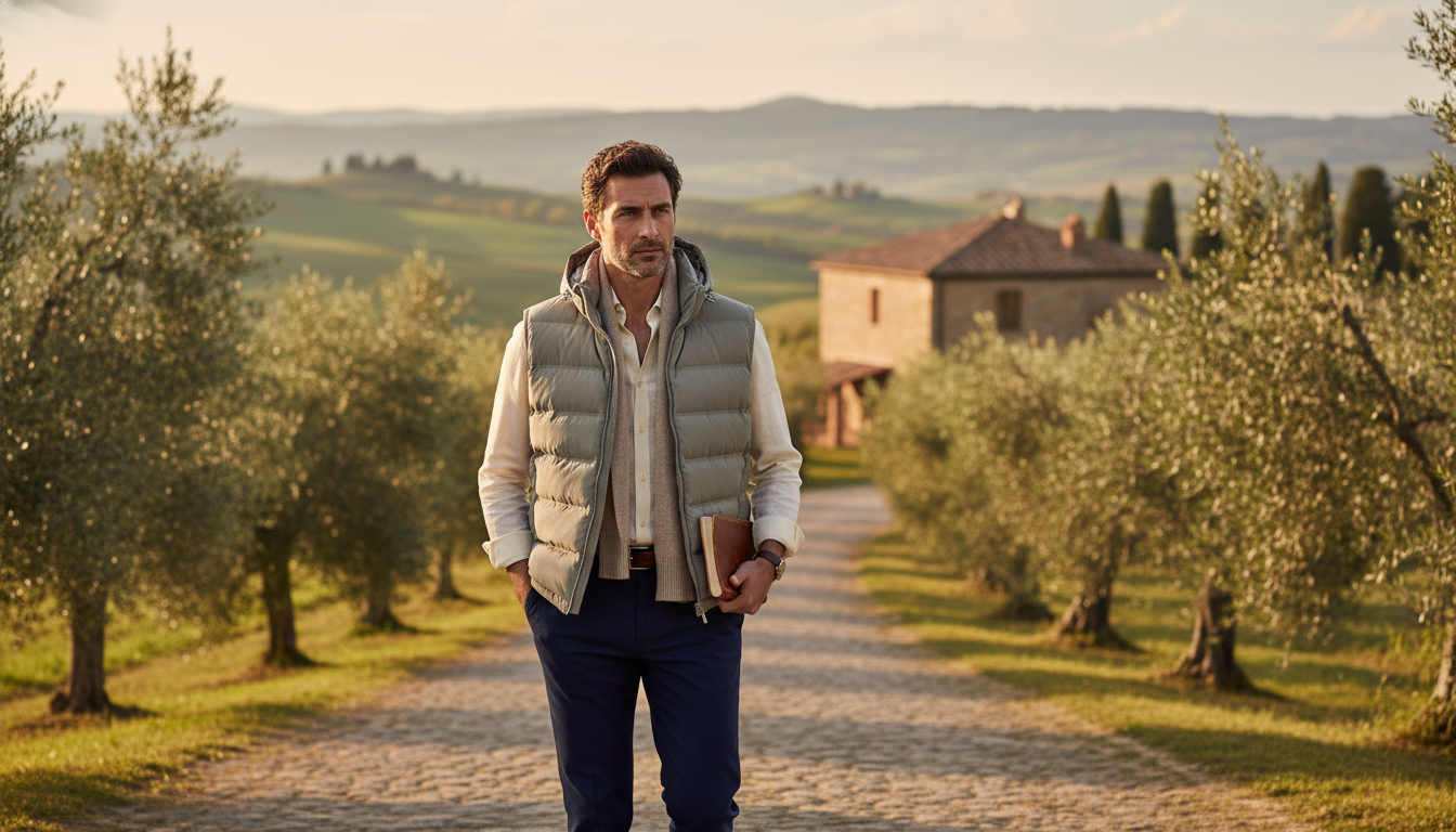 Brunello Cucinelli Quilted Down Vest with Hood