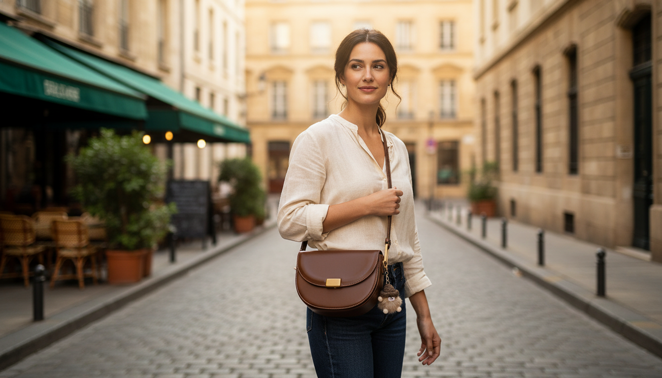 Luxury Cowhide Saddle Bag: Versatile Crossbody Style